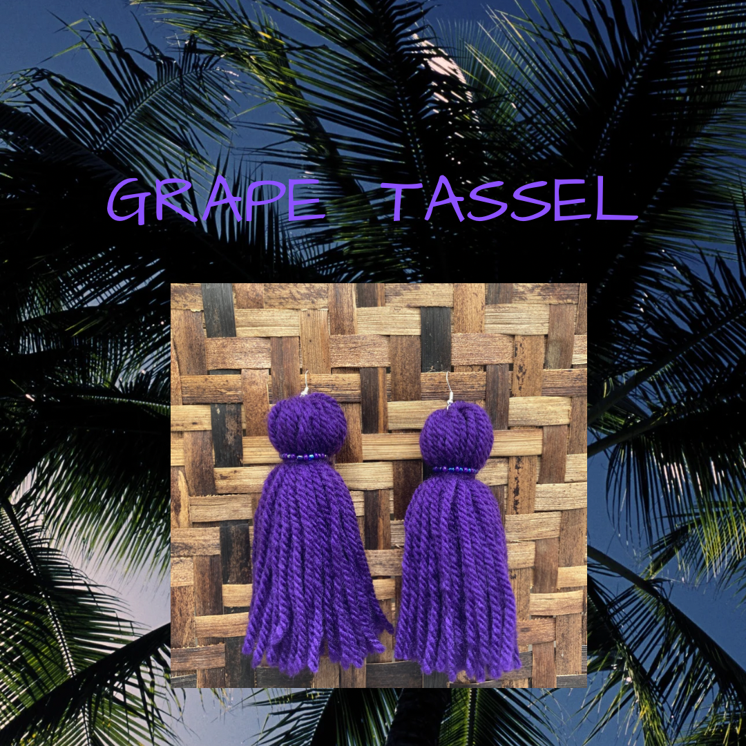 Grape Tassel Earrings